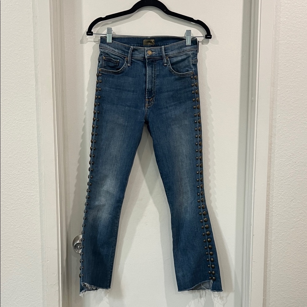 MOTHER Insider Crop Step Fray Studded Detail MADE IN USA size 26